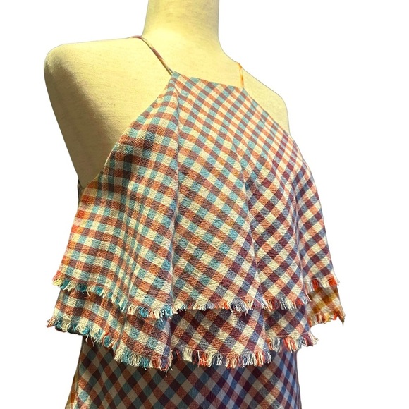 Zara Trafaluc Frayed Checked Summer Dress Size Small 2543/517/050 100%‎ Cotton - Picture 5 of 15